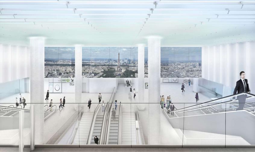(Perspective of the future Orly Airport train station, interior view (c) Société du Grand Paris-ADP-Artefacto